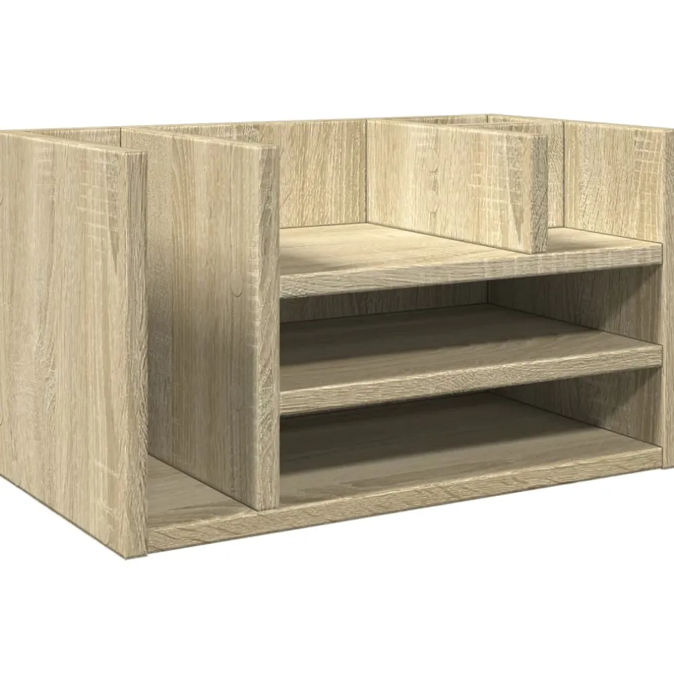 vidaXL Bureau organiser 44,5x24x25 cm bewerkt hout sonoma eikenkleurig