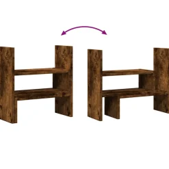 vidaXL Bureau organiser 40x17x41 cm bewerkt hout gerookt eikenkleur