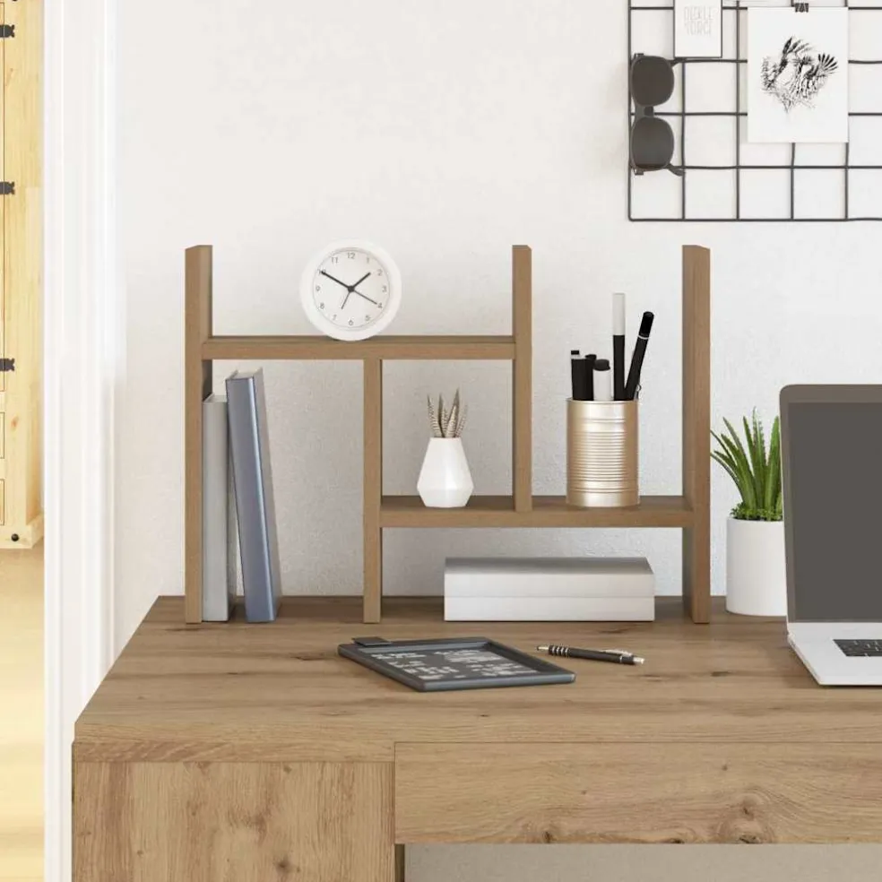 vidaXL Bureau Organizer Artisanaal eiken 34,5 x 15,5 x 35,5 cm