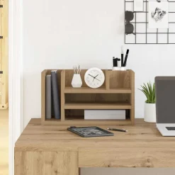 vidaXL Bureau Organizer Artisanaal eiken 44,5 x 24 x 25 cm