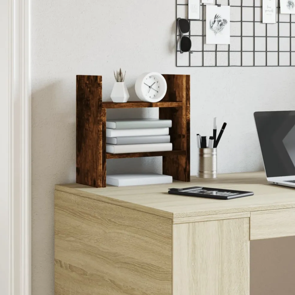 vidaXL Bureau Organizer Gerookt eiken 34,5 x 15,5 x 35,5 cm