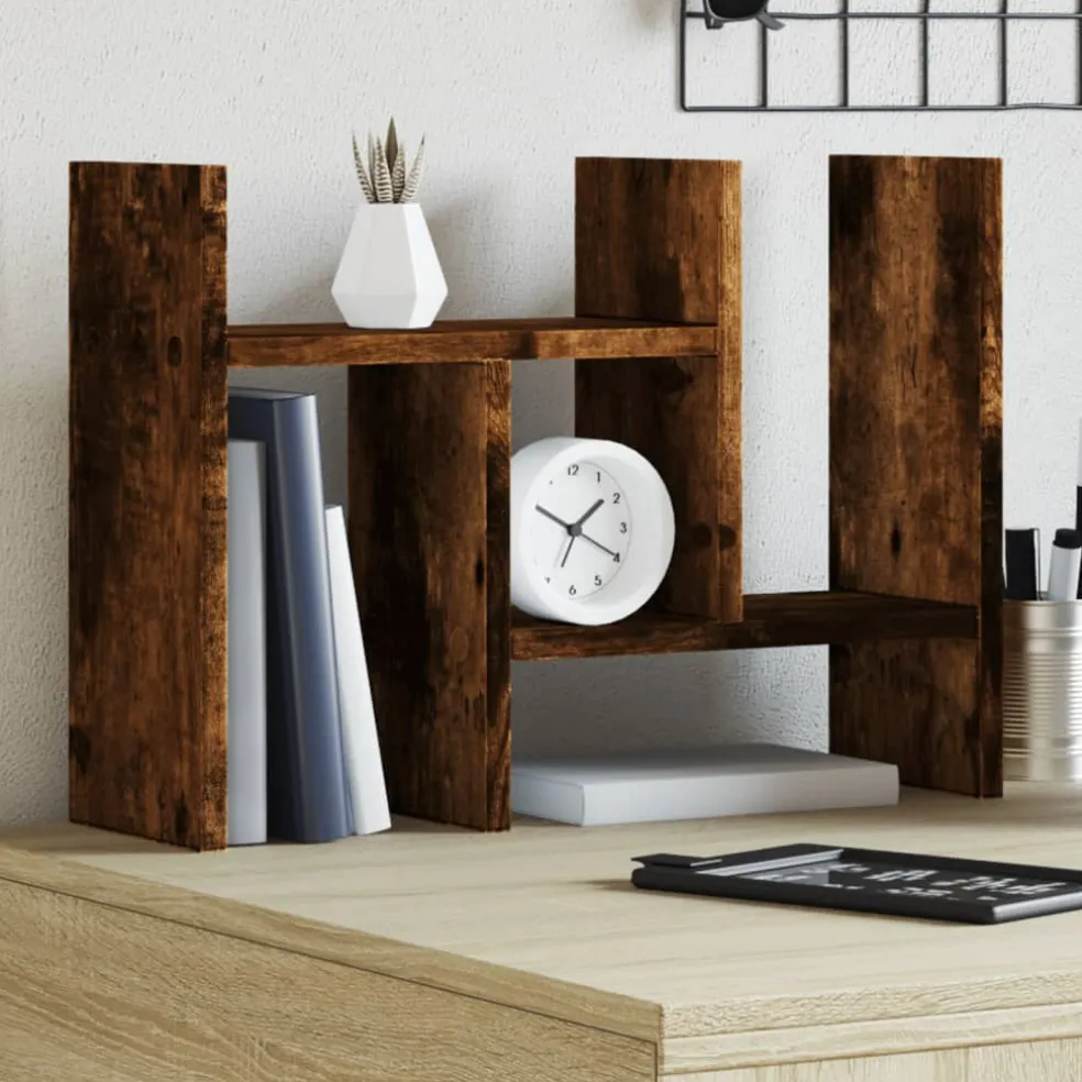 vidaXL Bureau Organizer Gerookt eiken 34,5 x 15,5 x 35,5 cm