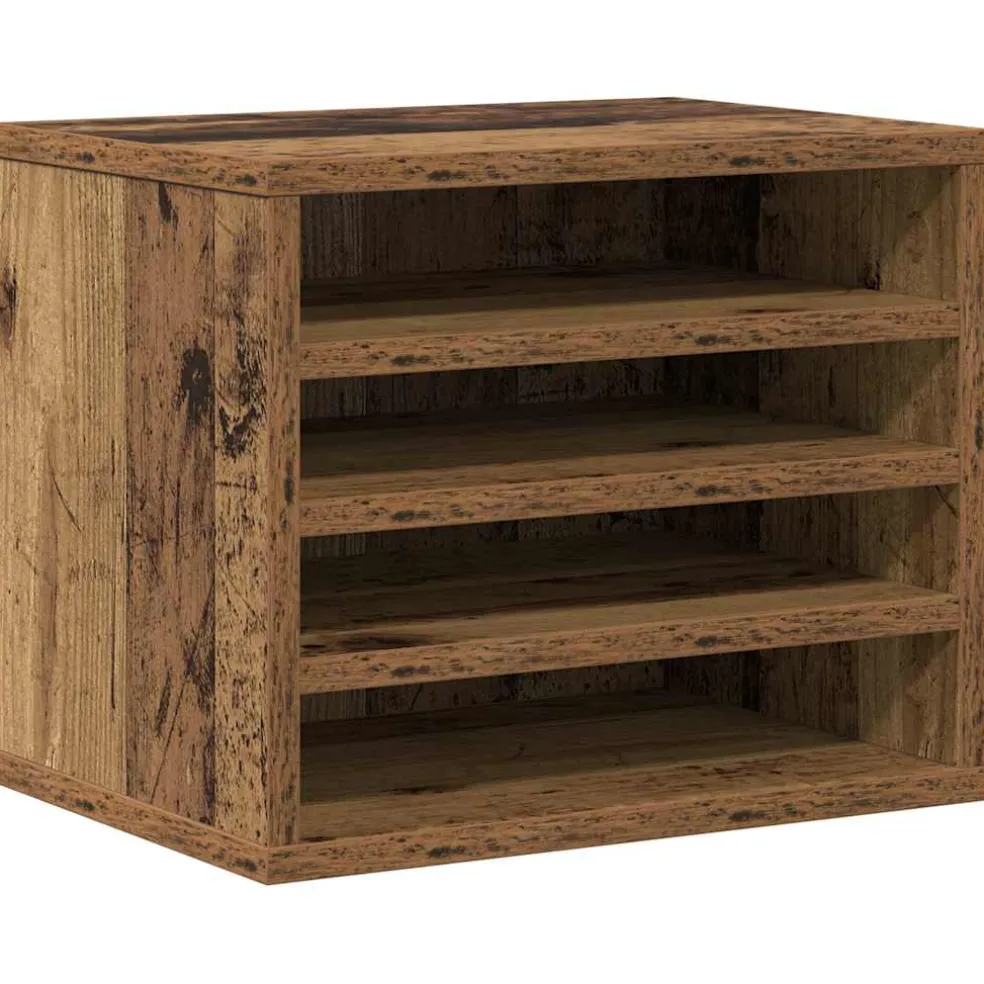 vidaXL Bureau Organizer Oudhout 36 x 26 x 29,5 cm Bewerkt hout