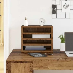 vidaXL Bureau Organizer Oudhout 36 x 26 x 29,5 cm Bewerkt hout