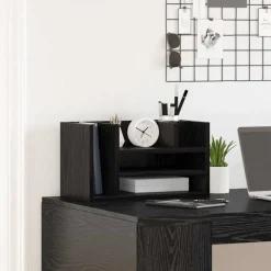 vidaXL Bureau Organizer Zwart eiken 44,5 x 24 x 25 cm Bewerkt hout