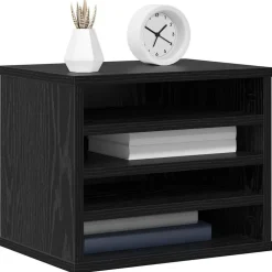 vidaXL Bureau Organizer Zwart eiken 44,5 x 24 x 25 cm Bewerkt hout