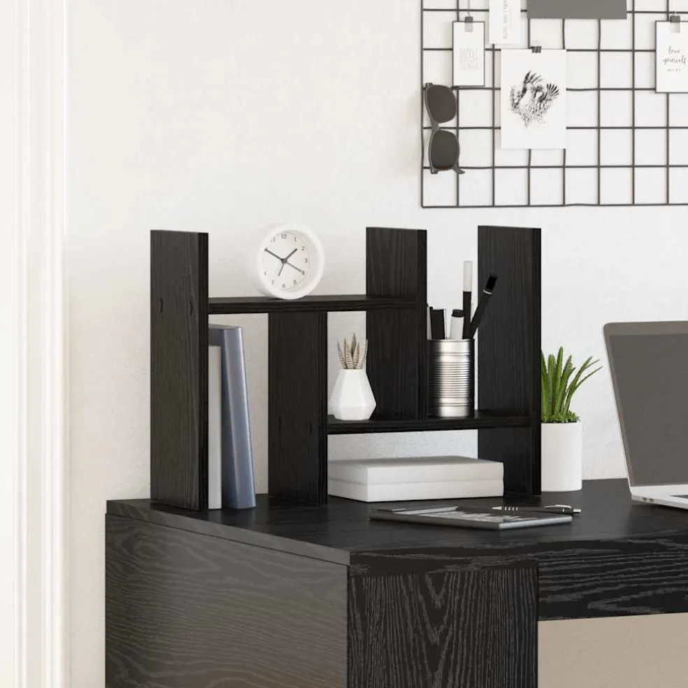 vidaXL Bureau Organizer Zwart eiken 34,5 x 15,5 x 35,5 cm