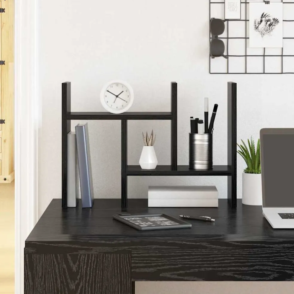 vidaXL Bureau Organizer Zwart eiken 34,5 x 15,5 x 35,5 cm