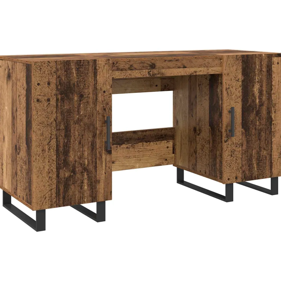 vidaXL Bureau Oud hout Bewerkt hout 140 x 50 x 75 cm