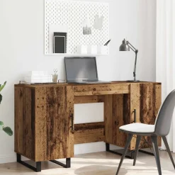 vidaXL Bureau Oud hout Bewerkt hout 140 x 50 x 75 cm