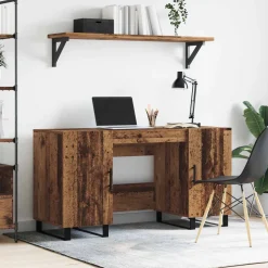 vidaXL Bureau Oud hout Bewerkt hout 140 x 50 x 75 cm