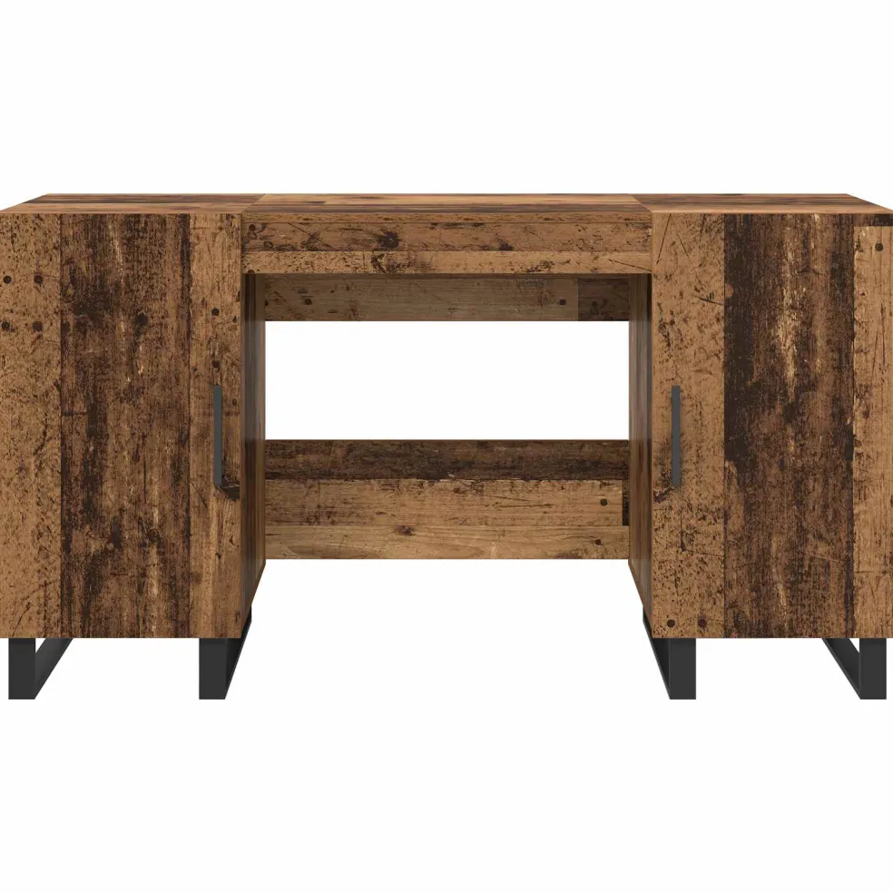 vidaXL Bureau Oud hout Bewerkt hout 140 x 50 x 75 cm