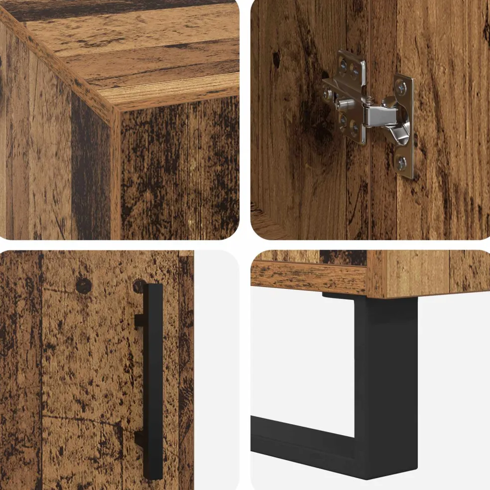 vidaXL Bureau Oud hout Bewerkt hout 140 x 50 x 75 cm