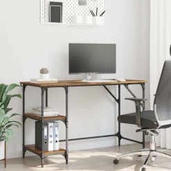 vidaXL Bureau Oud Hout 120 x 50 x 75 cm Bewerkt hout