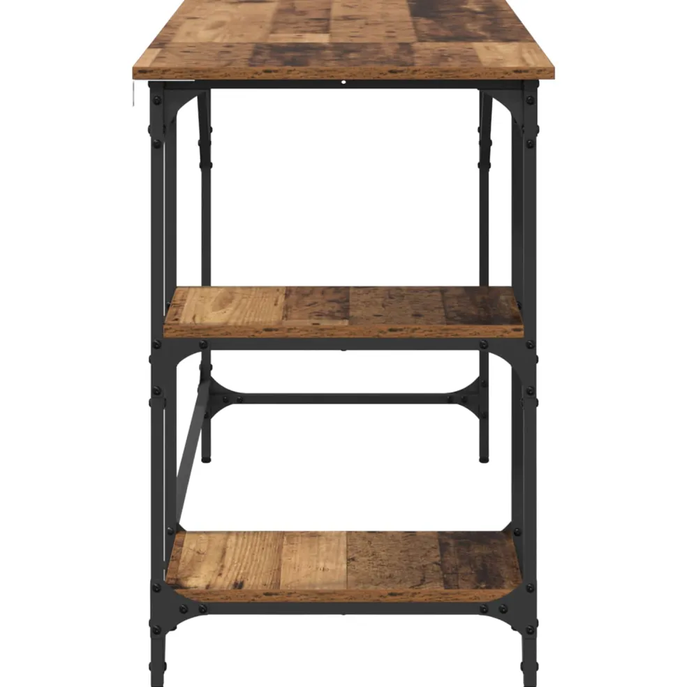 vidaXL Bureau Oud Hout 120 x 50 x 75 cm Bewerkt hout