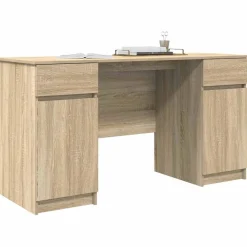 vidaXL Bureau Sonoma eiken Bewerkt hout 140 x 49 x 76 cm