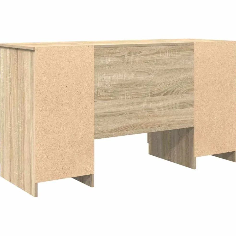 vidaXL Bureau Sonoma eiken Bewerkt hout 140 x 49 x 76 cm