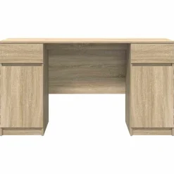vidaXL Bureau Sonoma eiken Bewerkt hout 140 x 49 x 76 cm