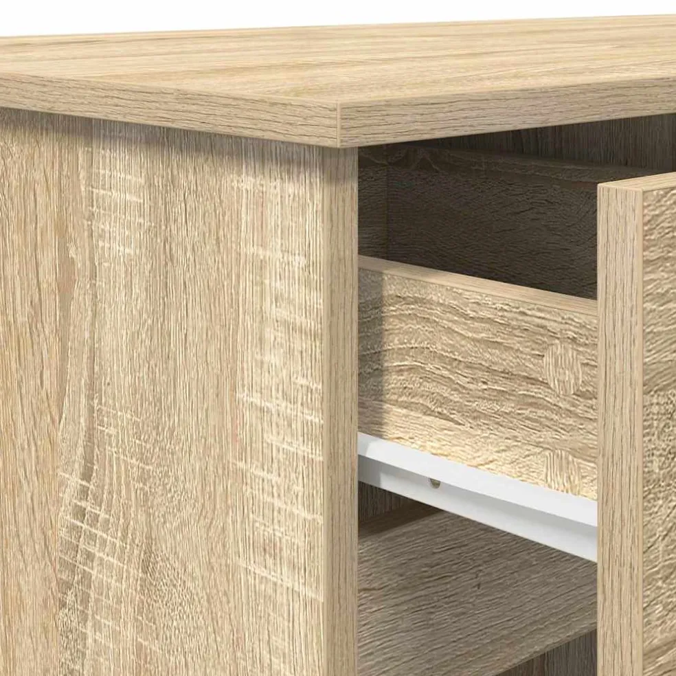 vidaXL Bureau Sonoma eiken Bewerkt hout 140 x 49 x 76 cm