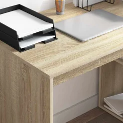 vidaXL Bureau Sonoma Eiken Bewerkt hout 108 x 55 x 103.5 cm