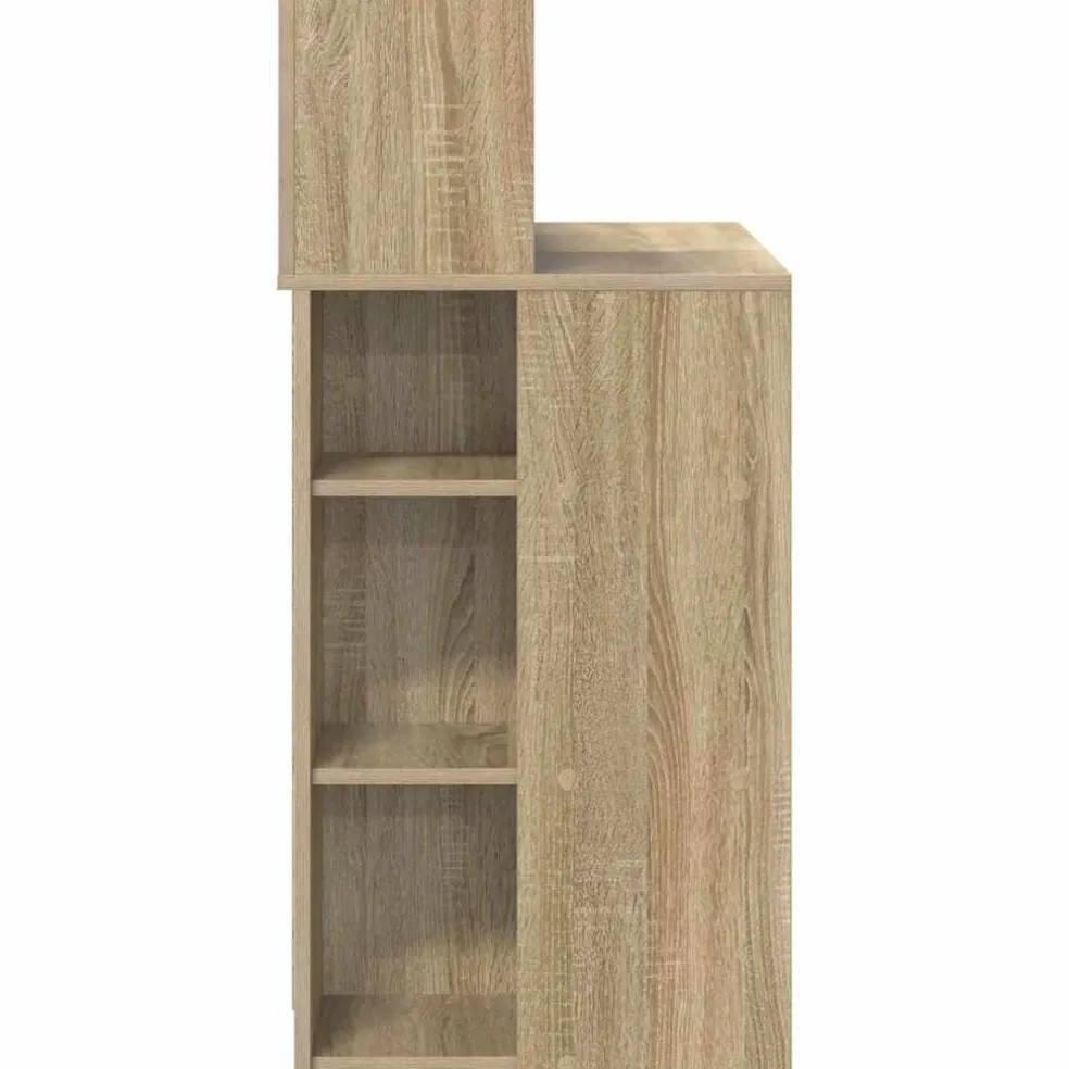 vidaXL Bureau Sonoma Eiken Bewerkt hout 90 x 48 x 101,5 cm
