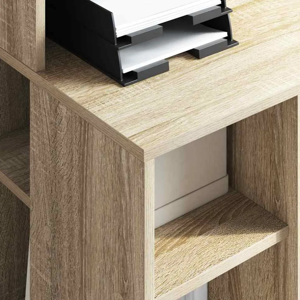 vidaXL Bureau Sonoma Eiken Bewerkt hout 90 x 48 x 101,5 cm