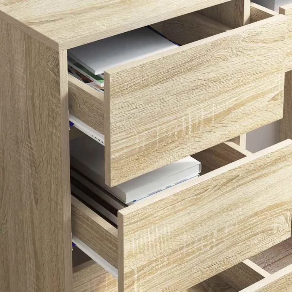 vidaXL Bureau Sonoma Eiken Bewerkt hout 90 x 37,5 x 75 cm