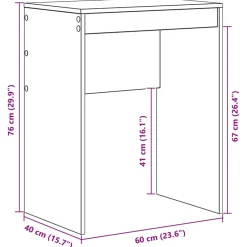 vidaXL Bureau Sonoma Eiken 60 x 40 x 76 cm