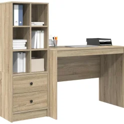 vidaXL Bureau Sonoma Eiken 145.5 x 50 x 127 cm 2 st