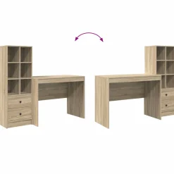 vidaXL Bureau Sonoma Eiken 145.5 x 50 x 127 cm 2 st