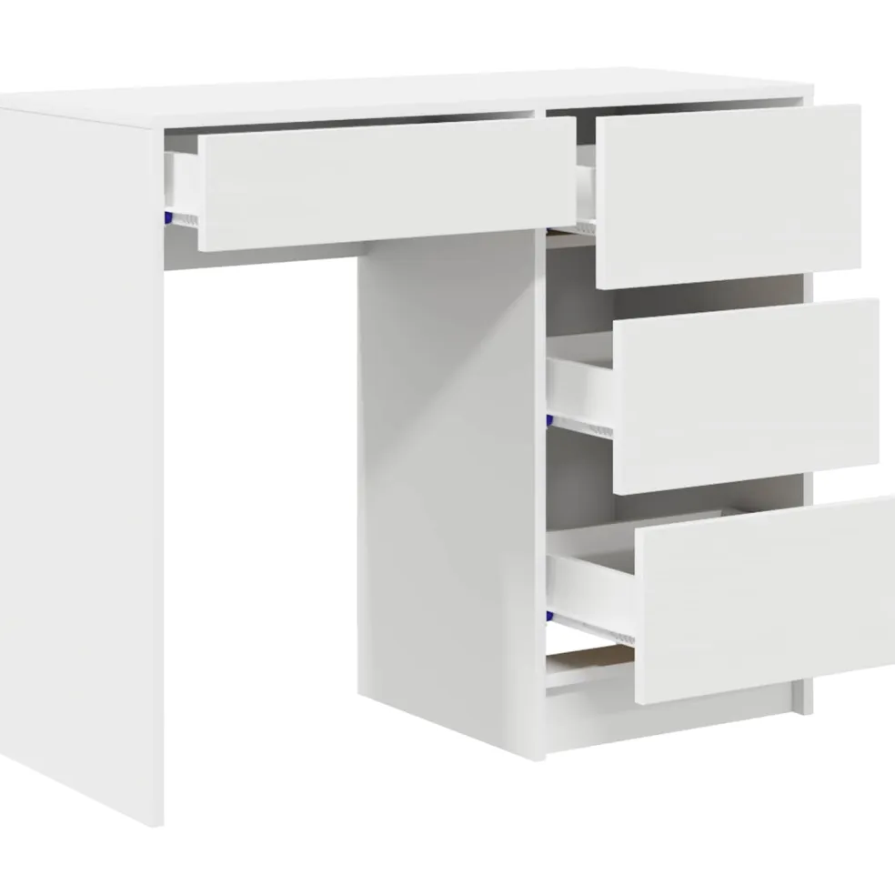 vidaXL Bureau Wit Bewerkt hout 90 x 37,5 x 75 cm