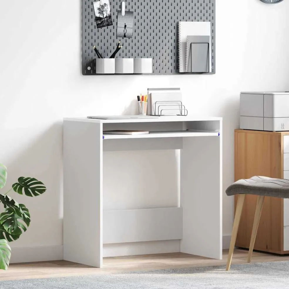 vidaXL Bureau Wit Bewerkt hout 77.5 x 43 x 79 cm
