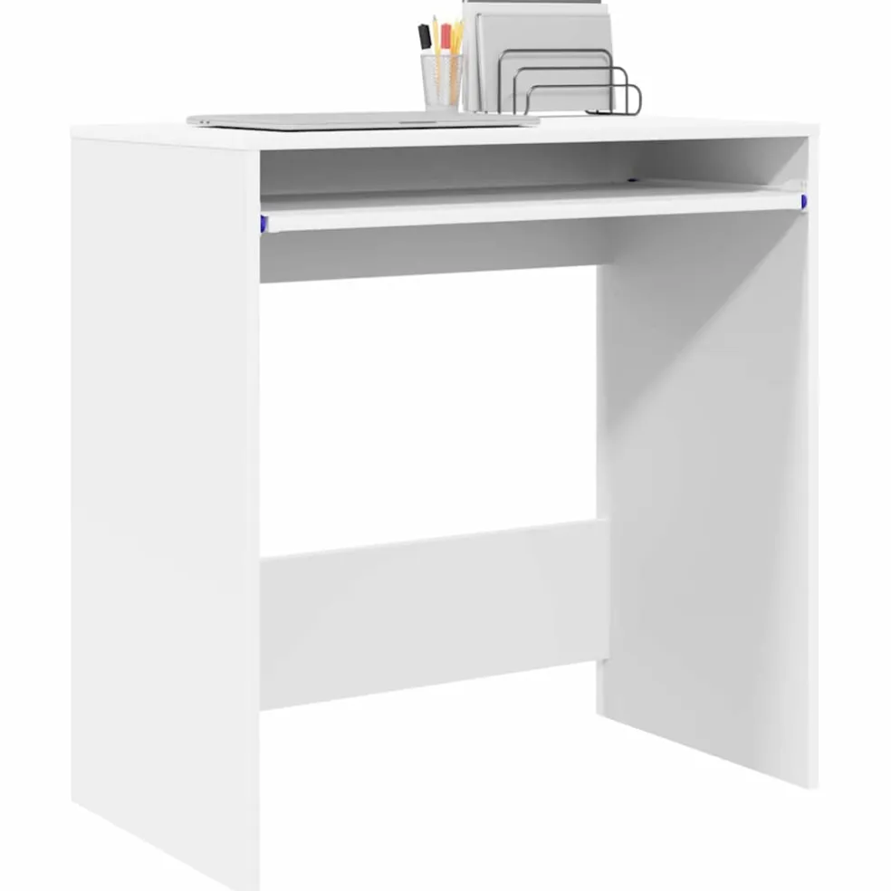 vidaXL Bureau Wit Bewerkt hout 77.5 x 43 x 79 cm