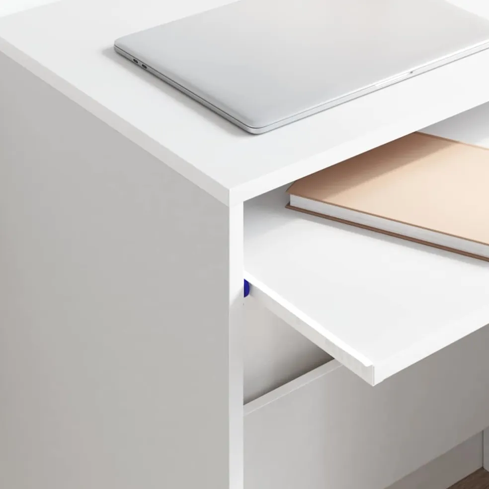 vidaXL Bureau Wit Bewerkt hout 77.5 x 43 x 79 cm
