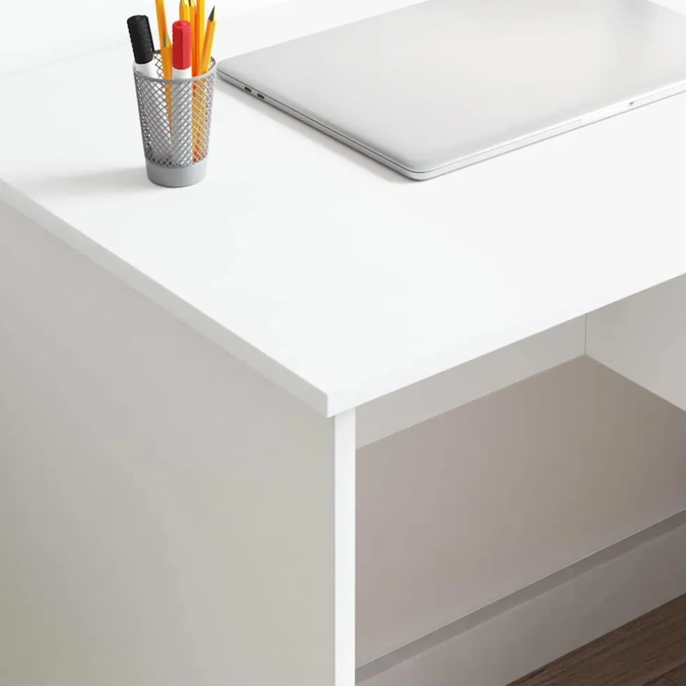vidaXL Bureau Wit 90 x 49 x 75 cm Bewerkt hout