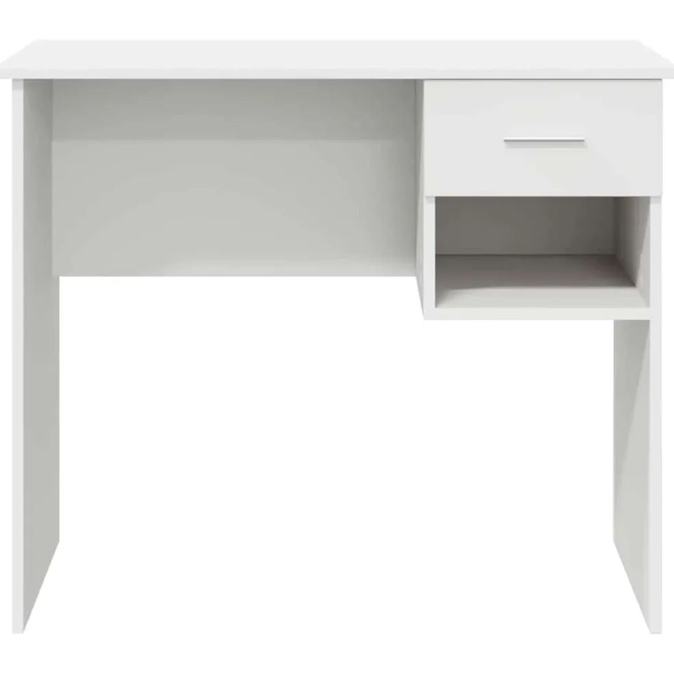 vidaXL Bureau Wit 90 x 49 x 75 cm Bewerkt hout