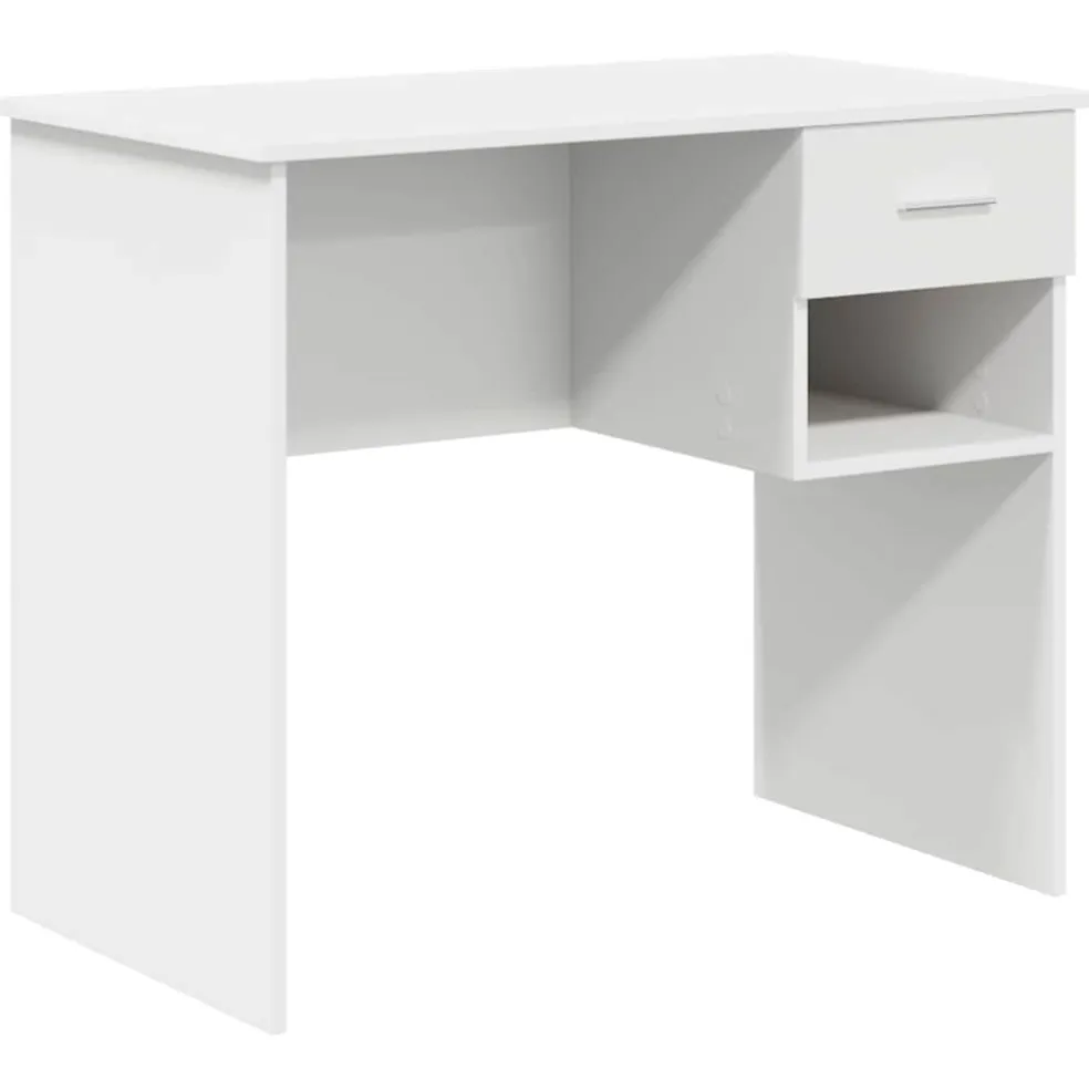 vidaXL Bureau Wit 90 x 49 x 75 cm Bewerkt hout