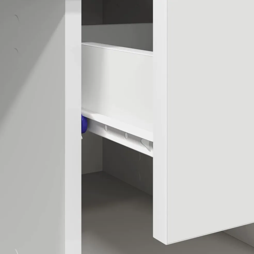 vidaXL Bureau Wit 90 x 49 x 75 cm Bewerkt hout