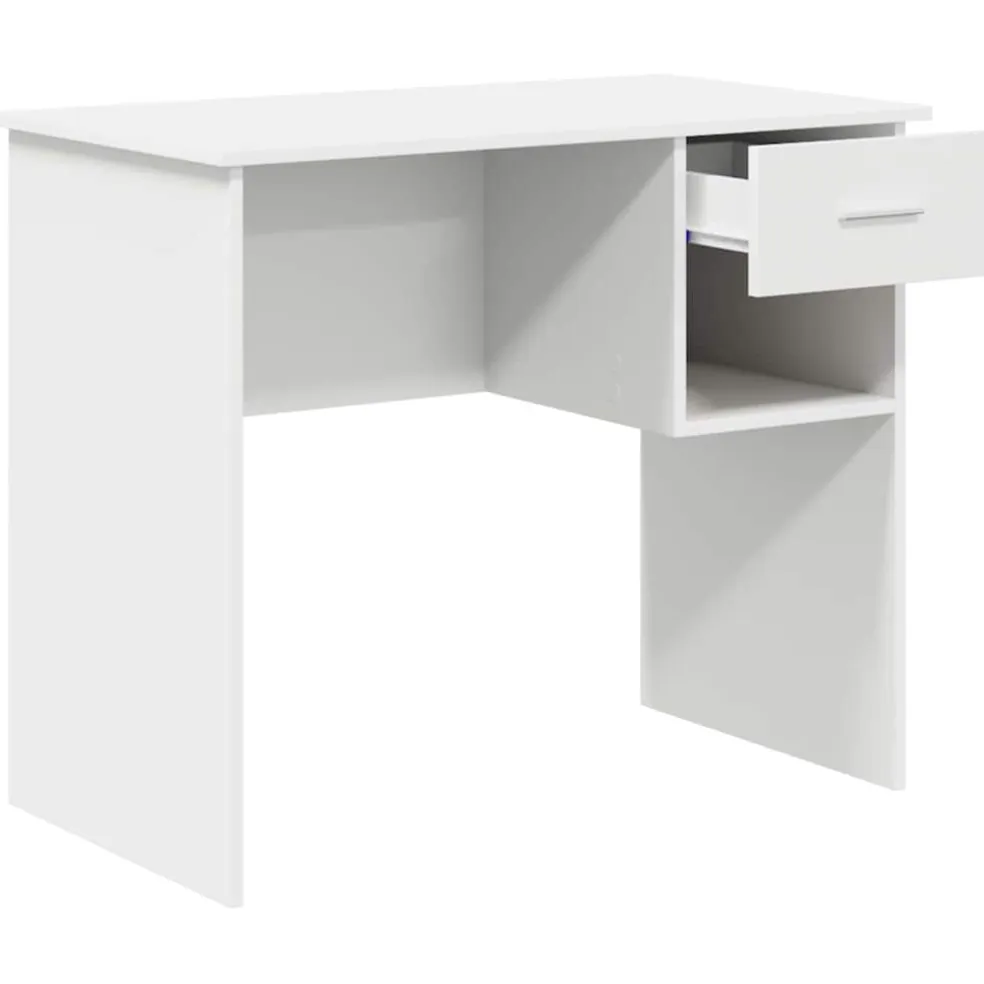 vidaXL Bureau Wit 90 x 49 x 75 cm Bewerkt hout