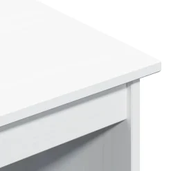 vidaXL Bureau Wit 112 x 50 x 75 cm Massief Vurenhout