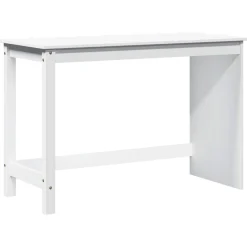 vidaXL Bureau Wit 112 x 50 x 75 cm Massief Vurenhout