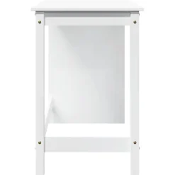 vidaXL Bureau Wit 112 x 50 x 75 cm Massief Vurenhout