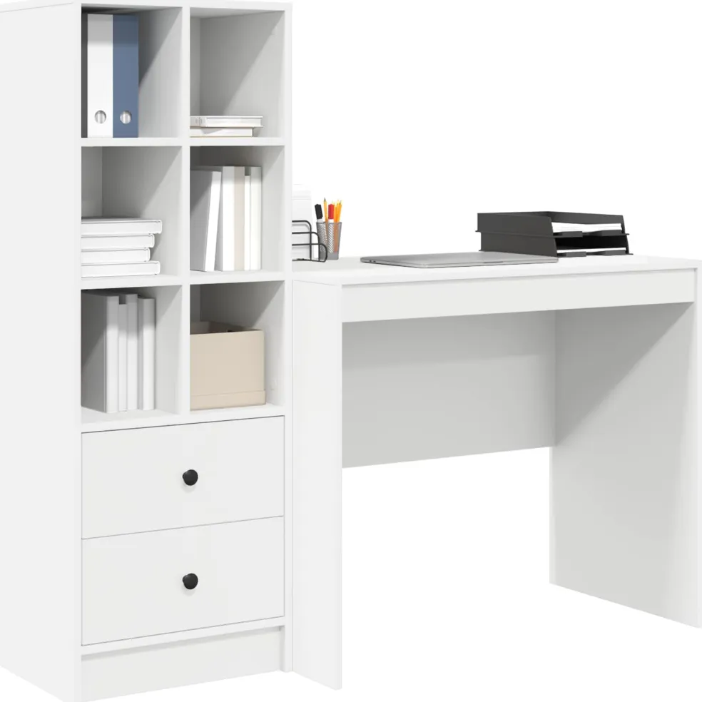 vidaXL Bureau Wit 135,5 x 50 x 127 cm 2 st