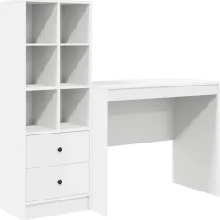 vidaXL Bureau Wit 135,5 x 50 x 127 cm 2 st