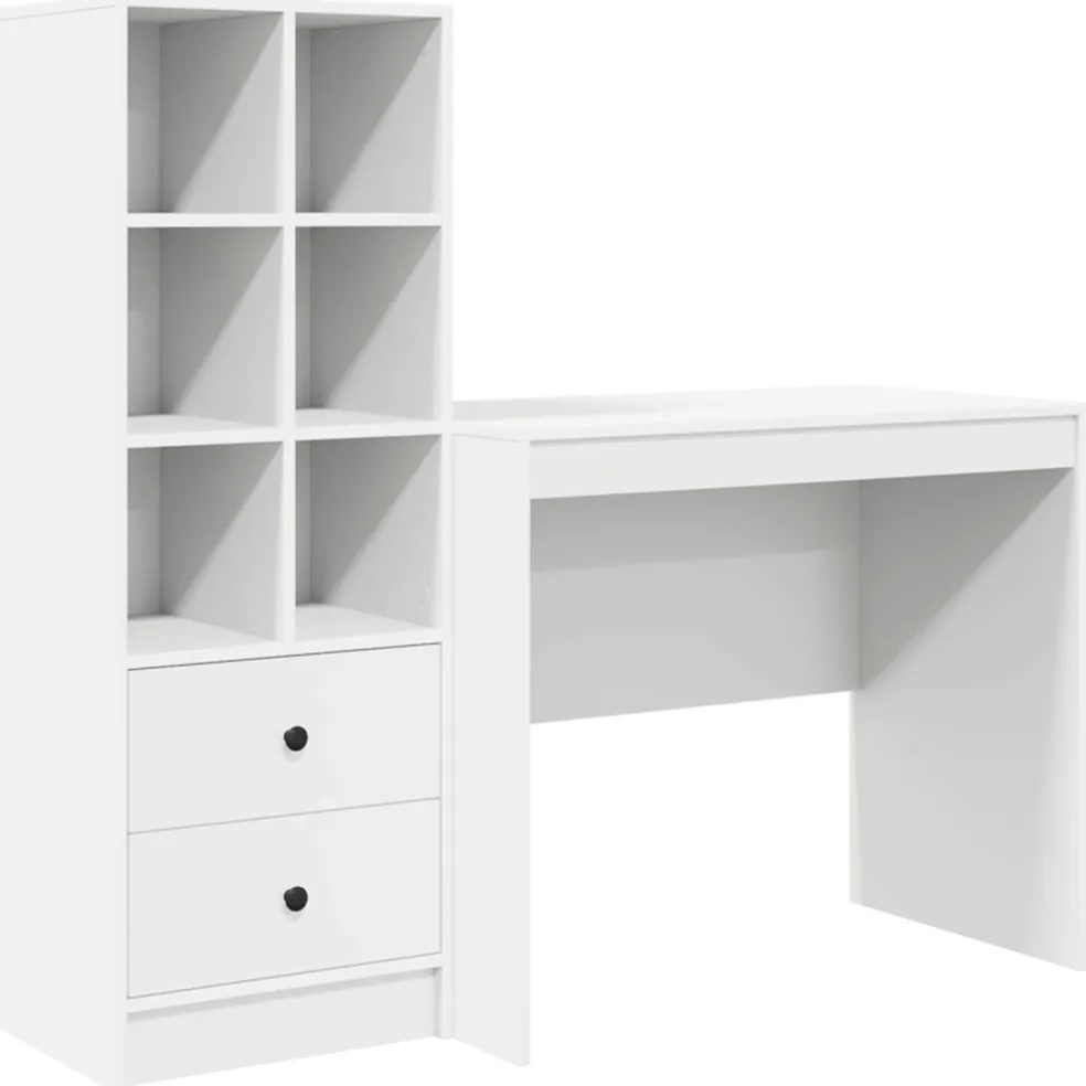 vidaXL Bureau Wit 135,5 x 50 x 127 cm 2 st