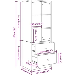 vidaXL Bureau Wit 135,5 x 50 x 127 cm 2 st