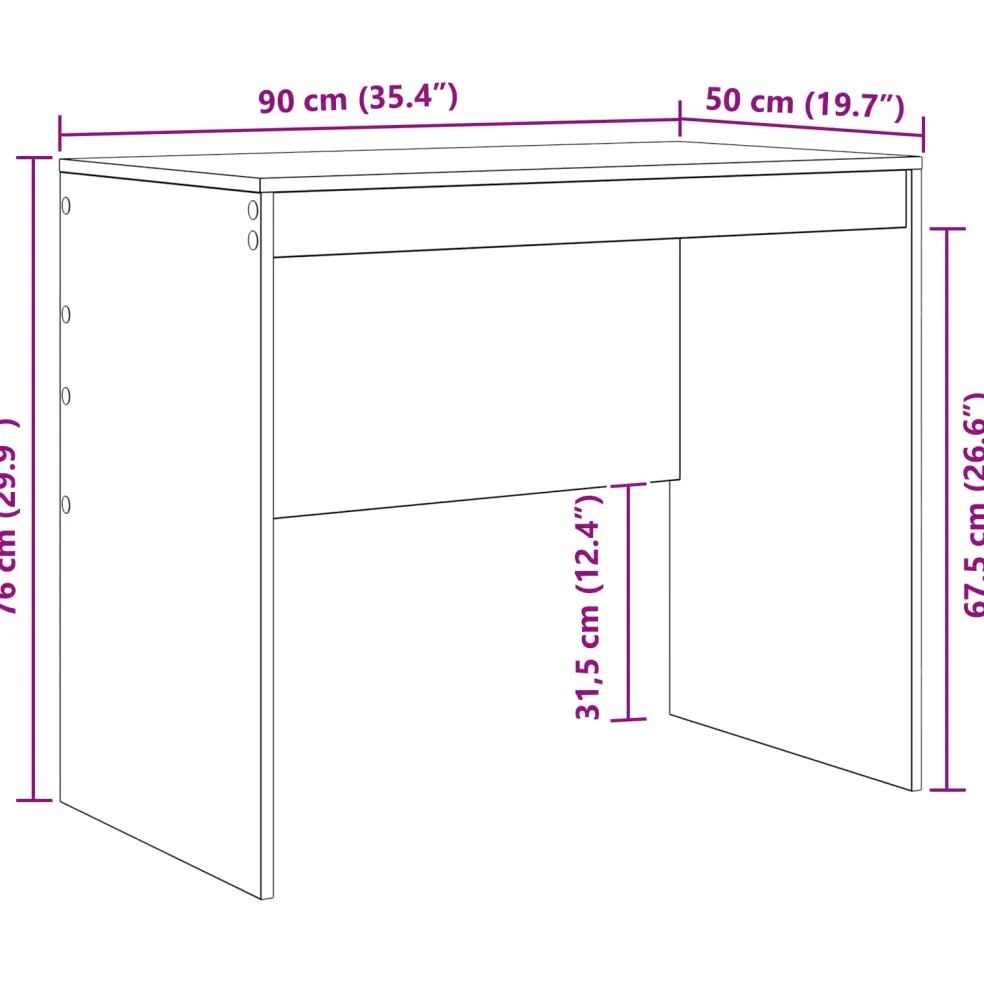 vidaXL Bureau Wit 135,5 x 50 x 127 cm 2 st