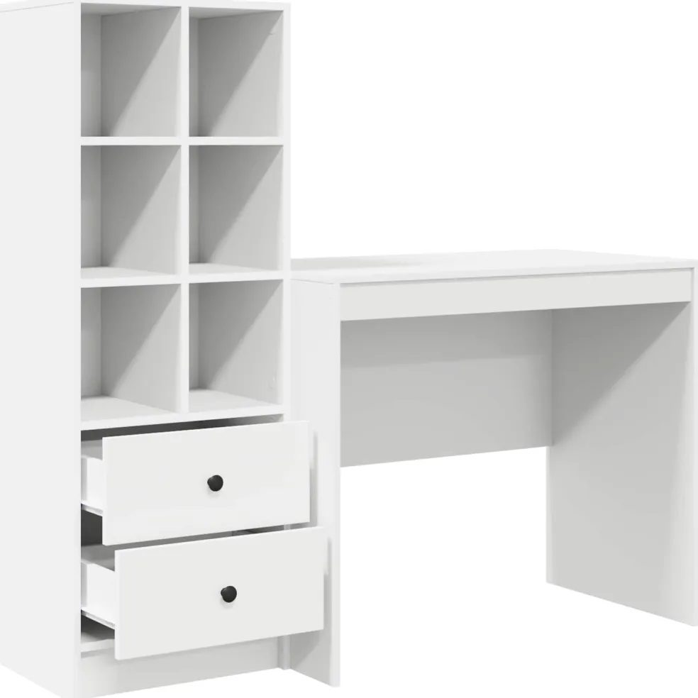 vidaXL Bureau Wit 135,5 x 50 x 127 cm 2 st