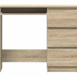 vidaXL Bureau 90x45x76 cm bewerkt hout sonoma eikenkleurig