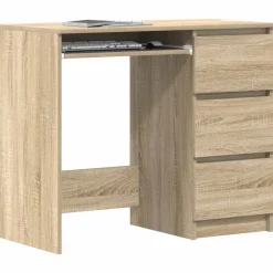 vidaXL Bureau 90x45x76 cm bewerkt hout sonoma eikenkleurig